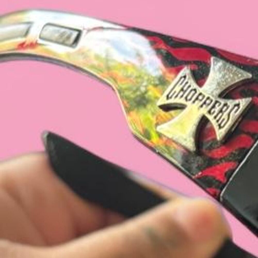 West Coast Choppers Wrap Glasses Orange Mirror Lens